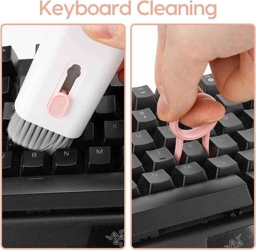 WUGO:: 7 in 1 Electronic Cleaner Kit for Keyboard, Monitor, Laptop, Mobile, AirPods & Camera | Multifunction Gadget Cleaning Kit with Brush, Spray Bottle, Key Puller & Cleaning Pen (Original Quality) view 2