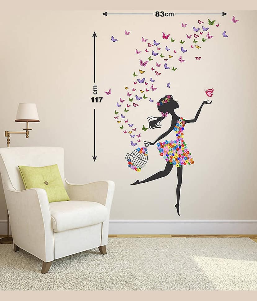 Inkfence Wall Sticker Floral ( 117 x 83 cms ) view 2