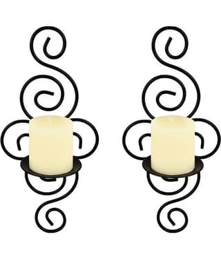 Hosley Set of 2 Decorative Black Metal Wall Sconce - Pack of 2
