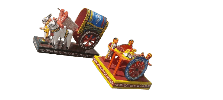 Handmade Indian Wooden Vegitable Cart Toy - Traditional Craft