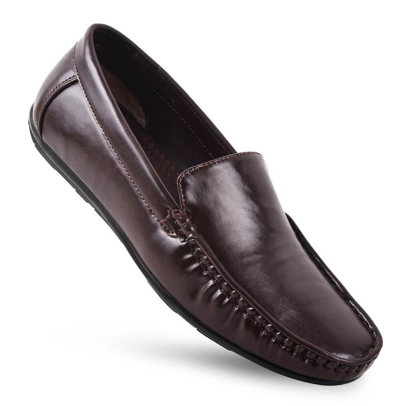 Paragon Brown Formal Slip-On Loafers for Men view 4