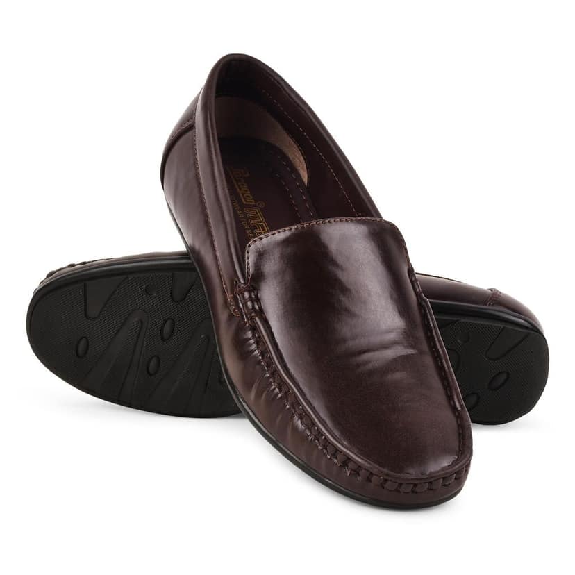 Paragon Brown Formal Slip-On Loafers for Men view 6