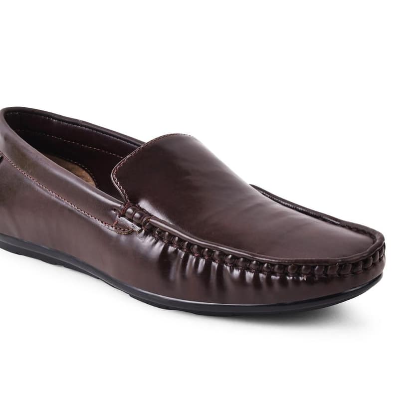 Paragon Brown Formal Slip-On Loafers for Men view 7