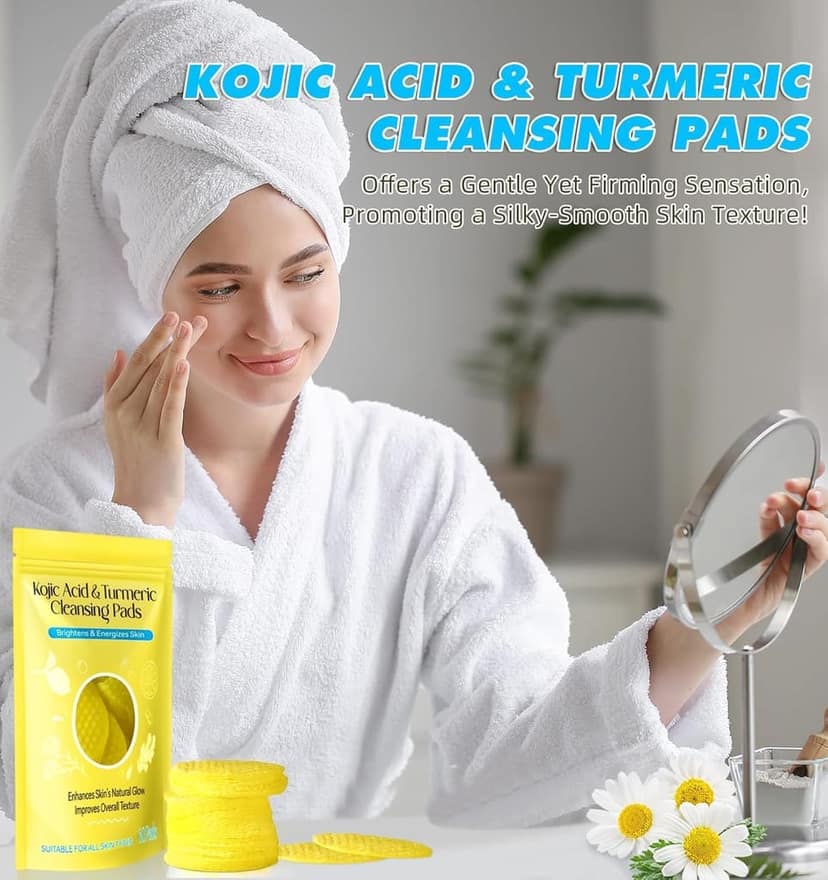 Kojic Acid & Turmeric Cleansing Pads – Skin Brightening & Acne Control 60PCS view 6