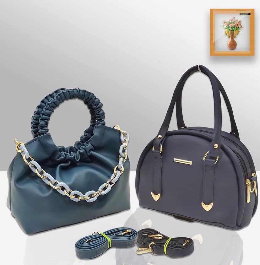 Magnifique Women's Hand/Sling/Side Bag/purse Polyurethane Western (Blue) view 2