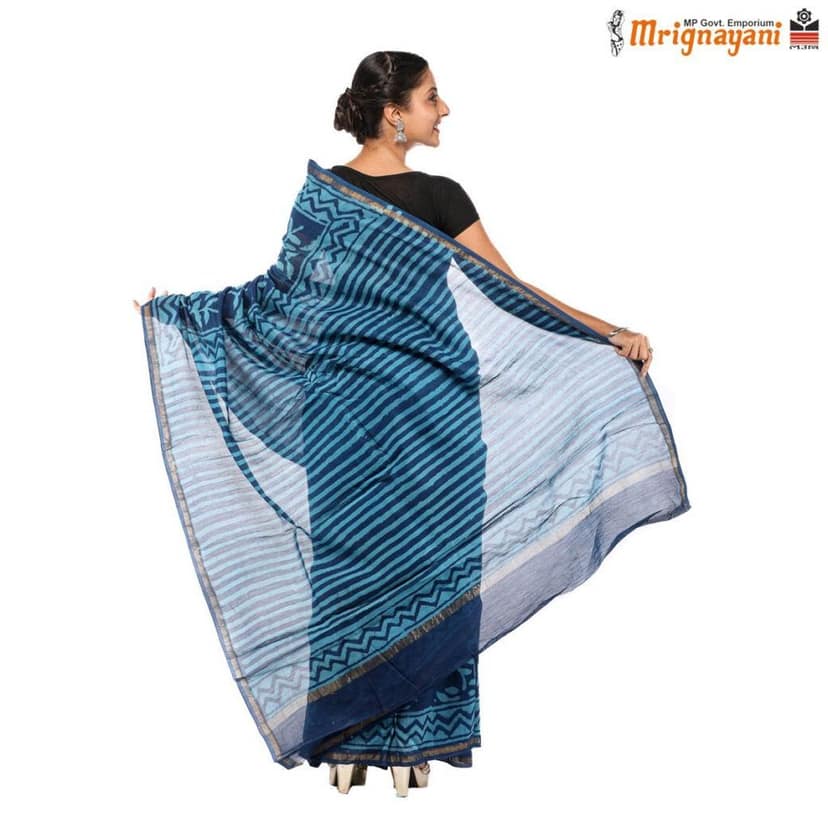 HANDLOOM CHANDERI SILK SAREE WITH BLOUSE (SKU - 1SCZ01110120, SAREE- 1270) view 4