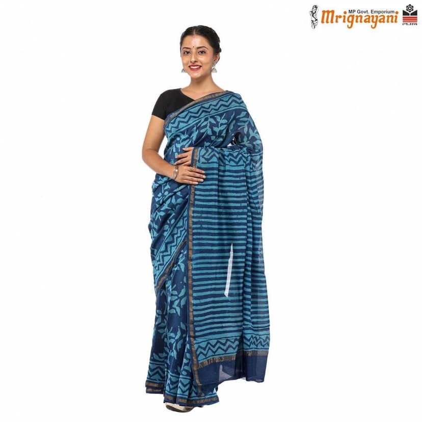 HANDLOOM CHANDERI SILK SAREE WITH BLOUSE (SKU - 1SCZ01110120, SAREE- 1270) view 5