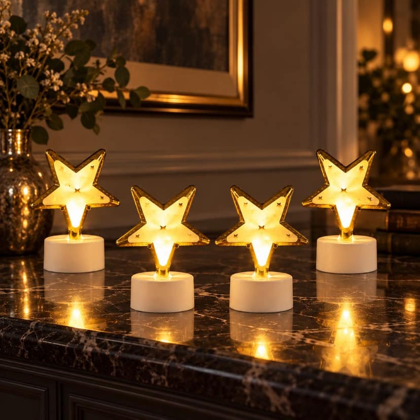 Star Shaped Flameless LED Candles – Set of 4 for Home Decor