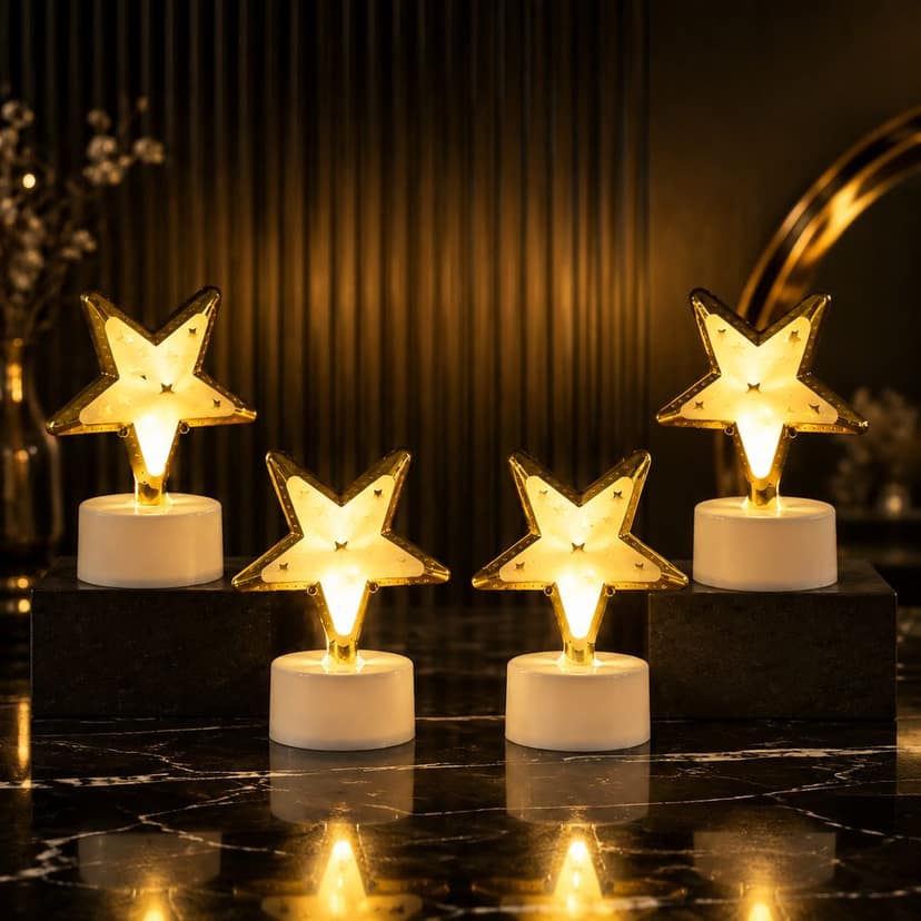 Star Shaped Flameless LED Candles – Set of 4 for Home Decor view 2
