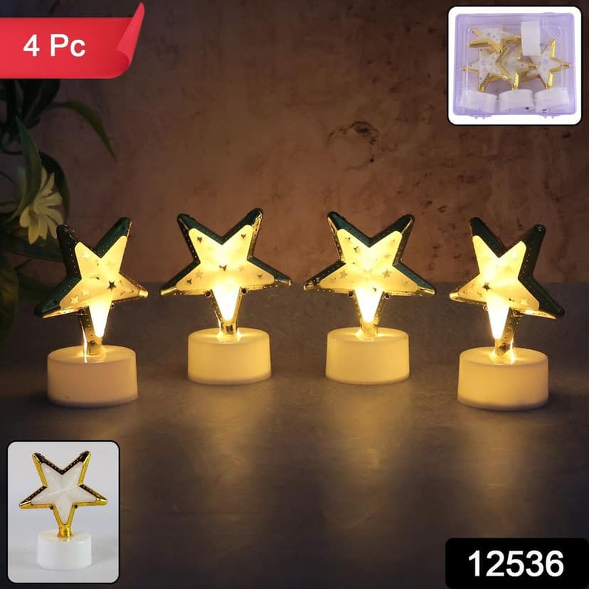 Star Shaped Flameless LED Candles – Set of 4 for Home Decor view 3