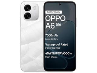 Oppo A6 5G Smartphone, 6GB RAM, 256GB Storage Smooth Performance - Ice White