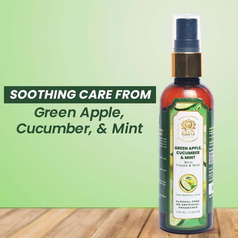 Kaaya Natural Green Apple, Cucumber & Mint Toner & Mist 100ML Bottle (BUY 1 GET 1 FREE) view 2