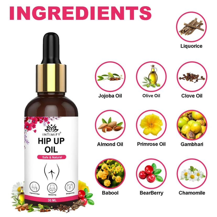 Intimify Hip Up Oil for Hips Enlargement, Bum Firming, Hips UpLifting, Bum Tightening, Bum Shape Improvement, Bum Size Increase view 3