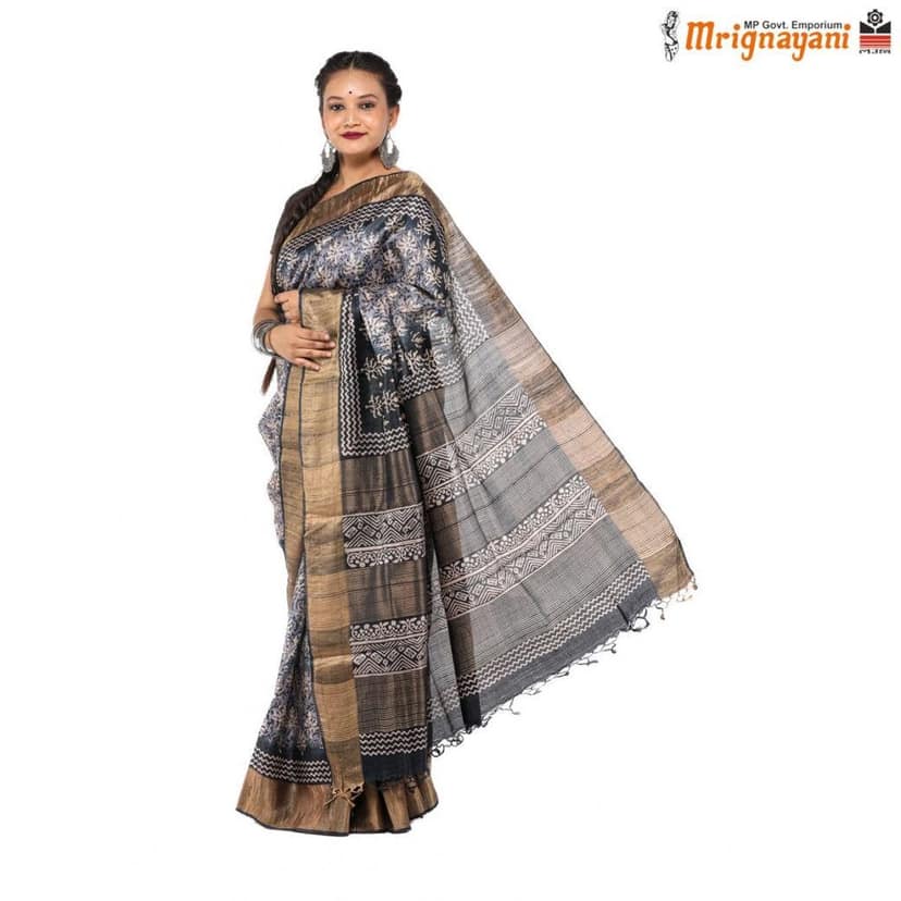 HANDLOOM KOSA SAREE WITH BLOUSE (SKU - 3H0201120622, SAREE - 1187) view 3