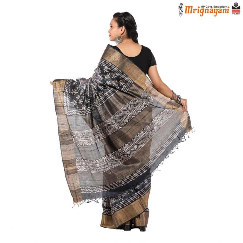 HANDLOOM KOSA SAREE WITH BLOUSE (SKU - 3H0201120622, SAREE - 1187) view 4