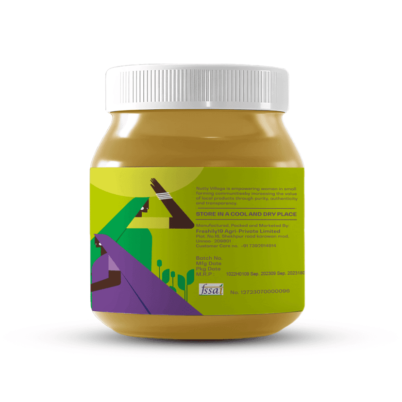 Nutty Village Unsweetened Peanut Butter (100% Natural) 300 g (pack of 1) view 2