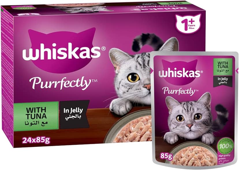 Whiskas Wet Cat Food - Adult, 1+ year, Tuna In Jelly,