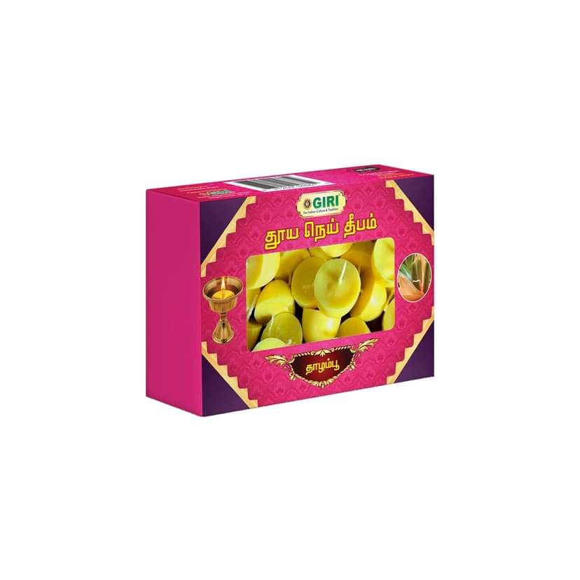 Giri Pure Ghee Diya - 20 Pcs | Ghee Wicks | Diya Batti | Jyot Batti | Ghee Cotton Wicks for Pooja Kewda