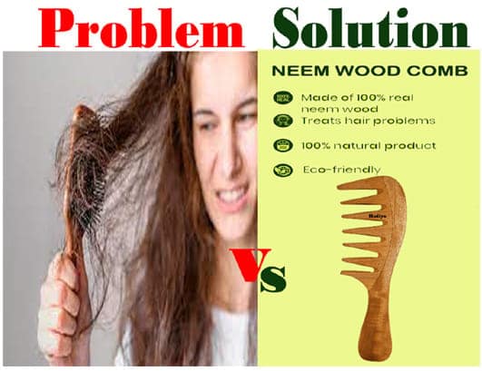 Wooden Comb for Women & Men Hair Growth AntiDandruff Detangle Frizz & Curly Hair Pack of 4 view 3