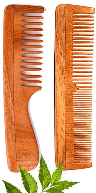 Wooden Comb for Women & Men Hair Growth AntiDandruff Detangle Frizz & Curly Hair Pack of 4 view 5