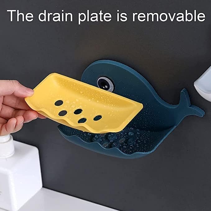 V3Deals Soap Stand Holder for Bathroom Kitchen Sink Magic Stickers Wall Mounted (Pack of 4 Pcs) Soap Dish Holder, Fish Design - Random Color view 2