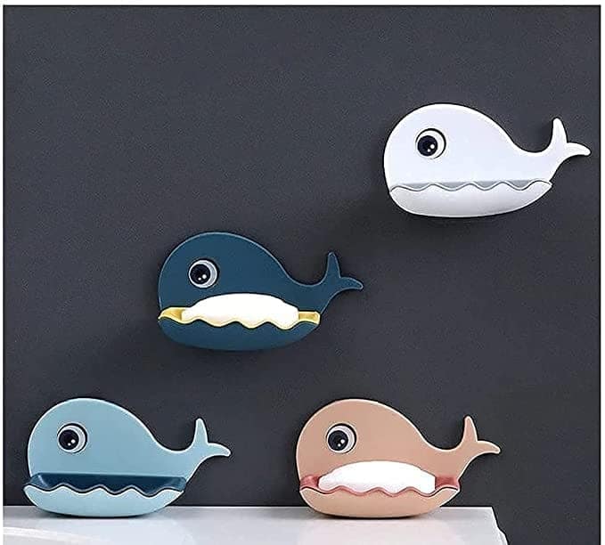 V3Deals Soap Stand Holder for Bathroom Kitchen Sink Magic Stickers Wall Mounted (Pack of 4 Pcs) Soap Dish Holder, Fish Design - Random Color view 7