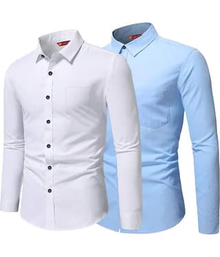Yugnik Cotton Blend Slim Fit Full Sleeves Men's Formal Shirt - Green ( Pack of 2 )