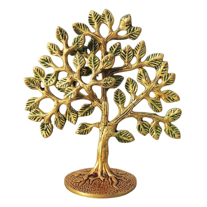 Brass Decorative Tree Table Showpiece - Handcrafted Metal Art, Height : 6.5 Inch (BSMAS1295 C) view 3