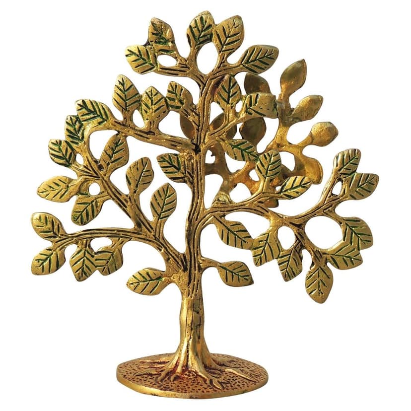 Brass Decorative Tree Table Showpiece - Handcrafted Metal Art, Height : 6.5 Inch (BSMAS1295 C) view 4
