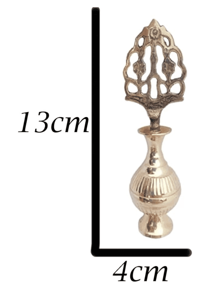 Brass Surmedani With Funnel/Kuppi And Surma Use In Eye's Makeup [Size-13-cm] Pack Of-1 Funnel, 2 Surma Packed,1 Brass Surmedani view 3