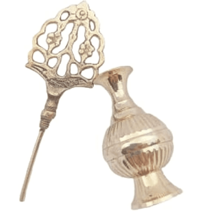 Brass Surmedani With Funnel/Kuppi And Surma Use In Eye's Makeup [Size-13-cm] Pack Of-1 Funnel, 2 Surma Packed,1 Brass Surmedani view 4