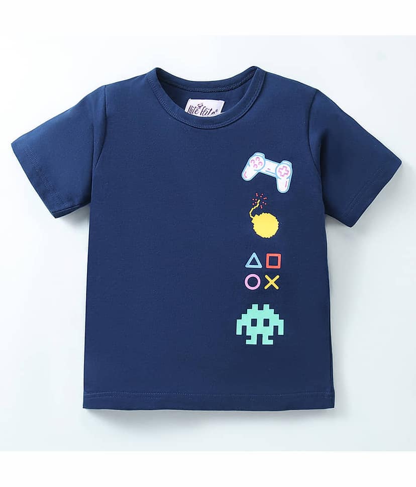 Nite Flite Pack of 1 Boys 100% Cotton Nightsuit Set ( Blue ) view 2