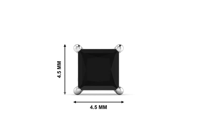 Black Princess Solitaire Men's Ear Stud (1 Pc Only) view 8