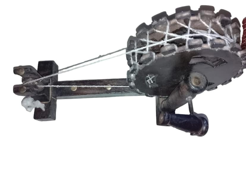 Assamese Heritage Jotor-a Wooden Showpiece - Handcrafted Weaving Tool Replica view 2