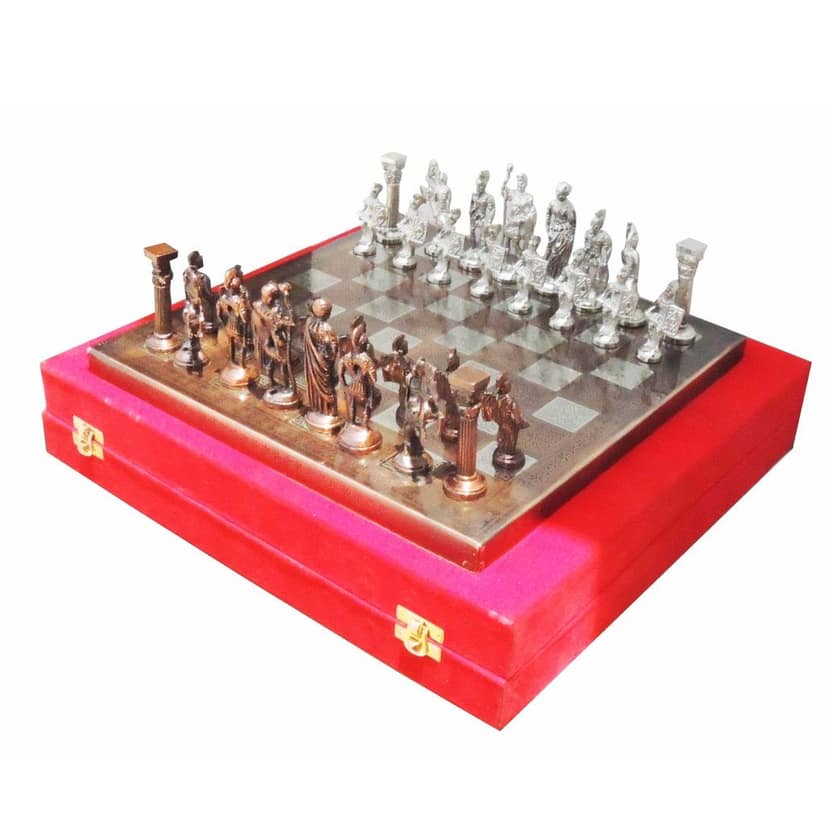 Brass Chess Silver Black Edition | Designer Board Game, Height : 1 Inch (BSMAS363 G) view 2