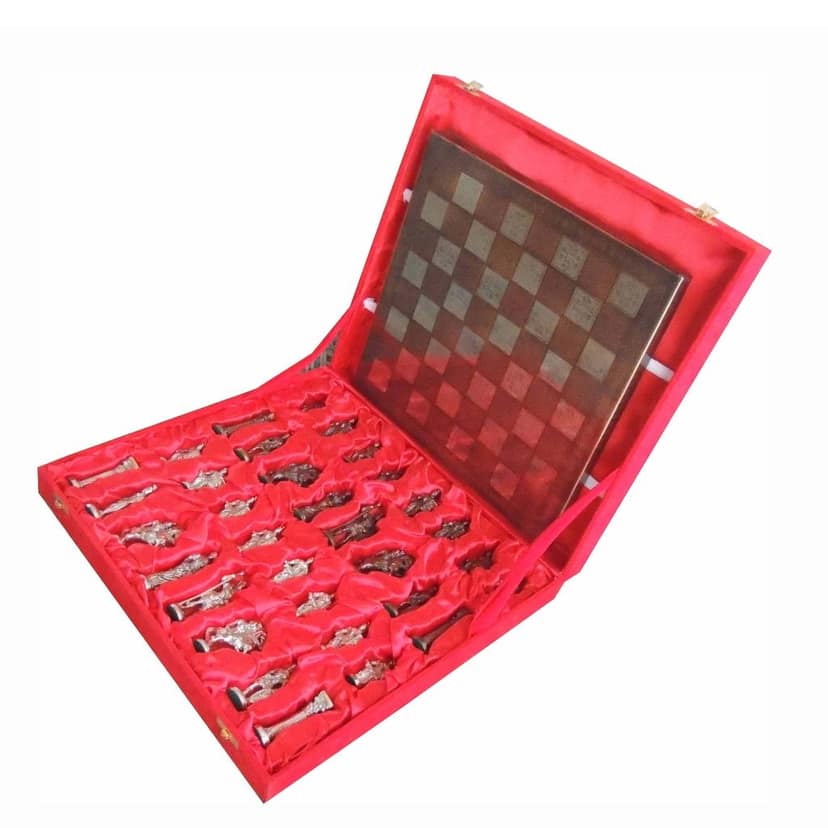 Brass Chess Silver Black Edition | Designer Board Game, Height : 1 Inch (BSMAS363 G) view 3