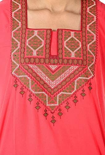 VALENCIA SLEEPWEAR lissybissy Cotton Resham Embroidery Nighty Night Gown Maxi for Women A line (Peach) view 2