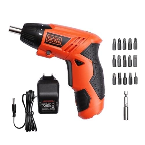 BLACK+DECKER KC4815-IN 4.8V 200 RPM Cordless Screwdriver Set Ni-Cd (Nickel-Cadmium) with LED Worklight, 15-pieces Screw Bits Set & Adjustable Torque for Home & DIY Use, 1 Year Warranty, ORANGE & BLACK view 2