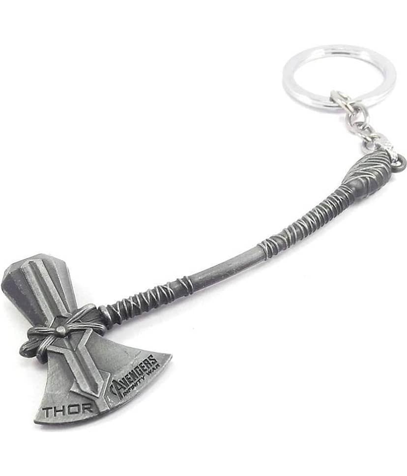 Parrk Metal Avengers Infinity War Thor Axe Stormbreaker Alloy Antique Keychain for Bikes/Cars/Bags/Home/Cycle/Men/Women/Boys and Girl's(Silver)