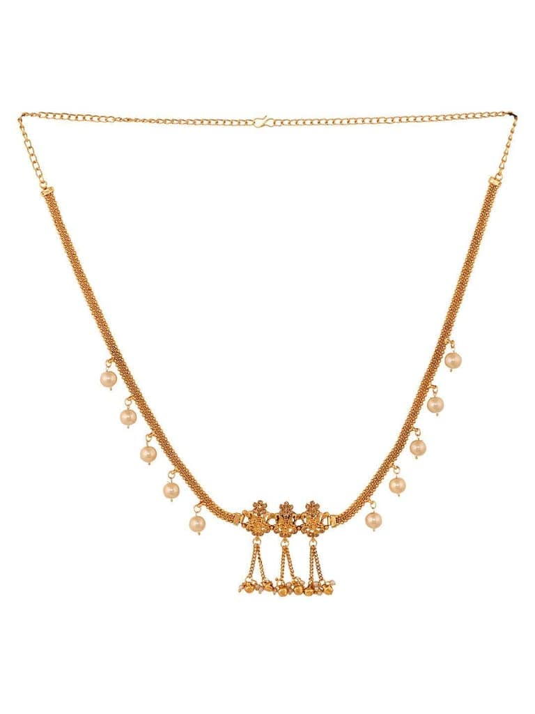 Gold Plated Kemp stone studded Pearl Beaded Kamarbandh view 4