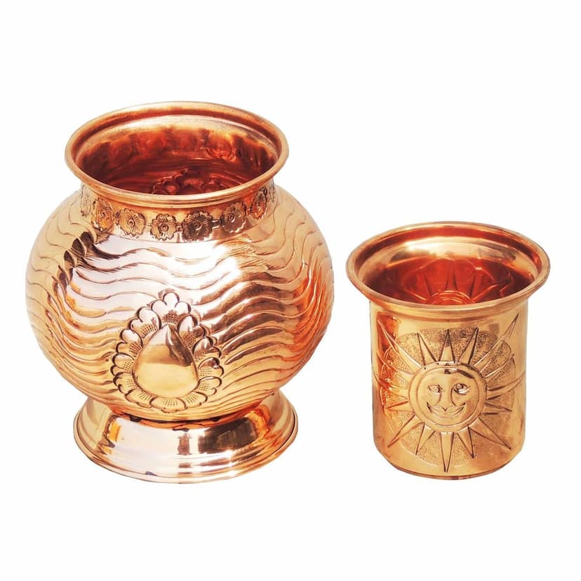 Copper Lota With Glass (BCMAS103 C) view 3