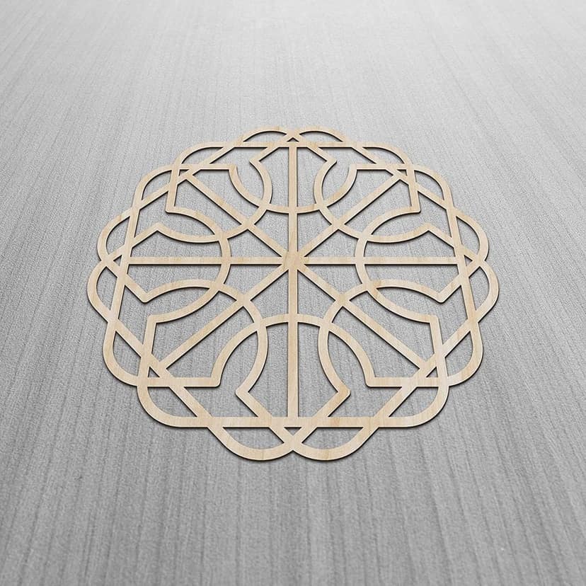 Haoser Mandala Wooden Wall Art, Whirl Look Lattice Abstarct Geometric, Birch Wood Plywood Rustic Wall Art Accent for Hallway Bedroom Living Room Cafes and Offices (Mandala Design-16_30CM) view 2
