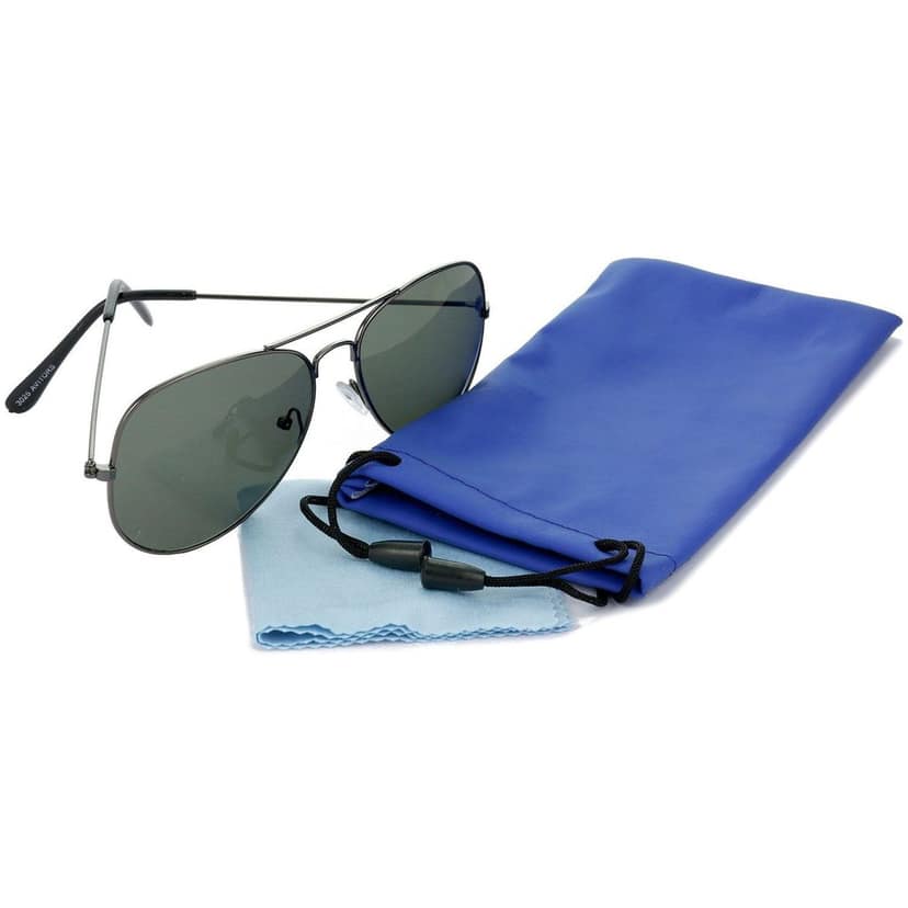 HRINKAR Men Women Boys & Girls Pilot & Rectangular Sunglasses Grey & Blue Frame, Green & Blue Lens (Medium) Pack of - 2 view 7