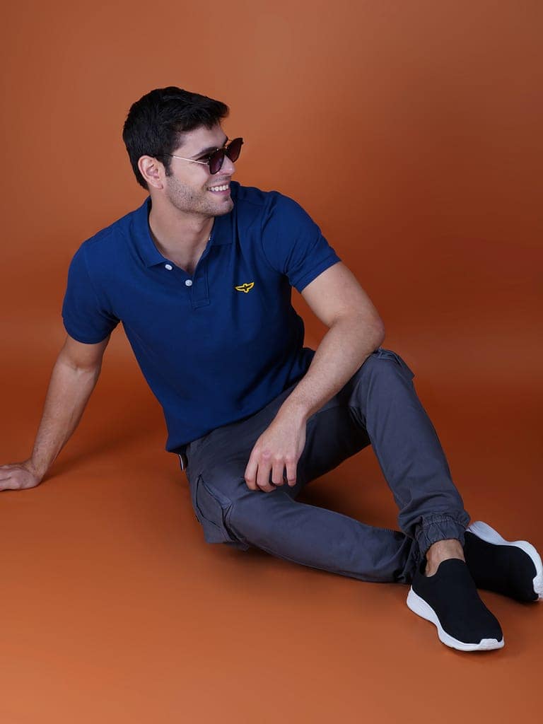 Solid Polo Shirt - WASHED PETROL view 7