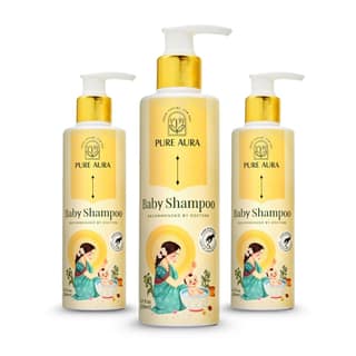 Pure Aura Baby Shampoo 100ml | Infused with 10 Ayurvedic Natural Herbs | Paraben-Free, Chemical-Free | Gentle & Nourishing for Baby's Hair & Scalp | Safe for Newborns & Kids | Doctors Recommended (Pack 0f 1)