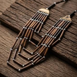Tribal Bamboo Multi-Strand Necklace