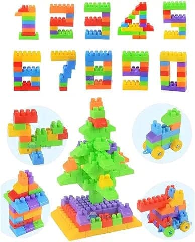 Educational Building Blocks for Toddler 60 pcs Learning Puzzle Toys|Creative Educational Construction Kit for Kids view 2