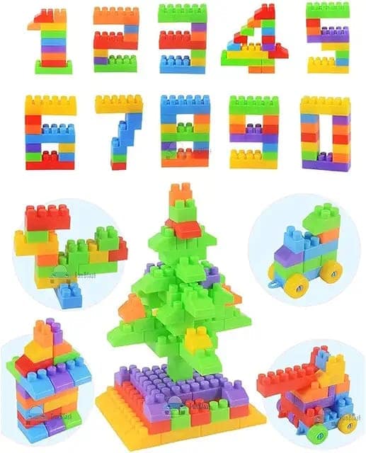 Educational Building Blocks for Toddler 60 pcs Learning Puzzle Toys|Creative Educational Construction Kit for Kids view 3