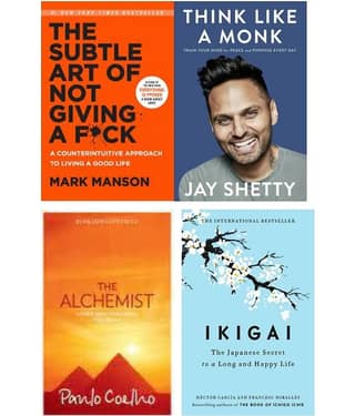 Books Combo (Ikigai, Think Like A Monk, Alchemist The Subtle Art Of Not Giving )- Paperback