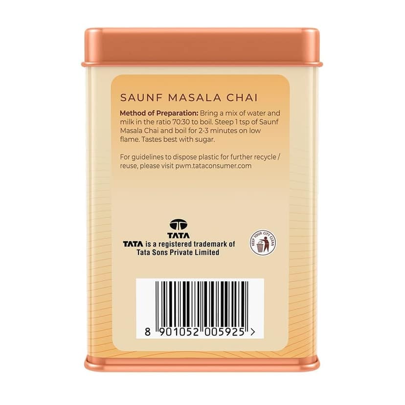 1868 By Tata Tea Saunf Masala Chai | 100g | Saunf Digestive Tea | Full Bodied Black Tea with Spices | Sweet & Spicy Aromatic Black Tea view 4